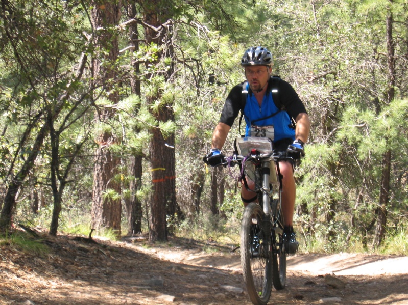 Craig pushing hard on bike