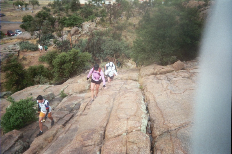 Team climbing mountain