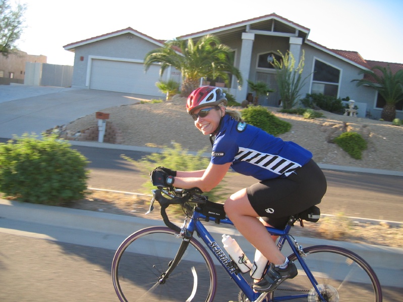 Michelle riding in arrow bars