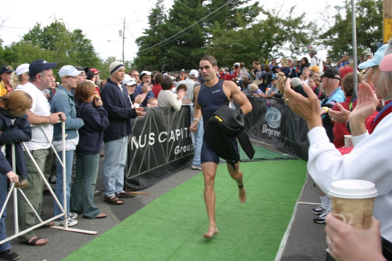 Lake Placid IM Swim Finish